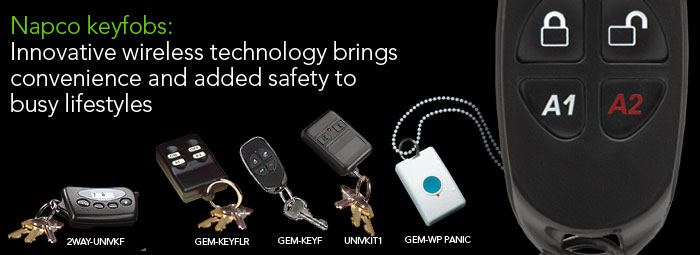 GEM-KEYF NAPCO Compact 4-Button Key-Chain Remote