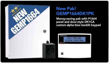 New money saving pak! GEMP1664DK1PK, with new door style keypad and new Gemp1664 panel